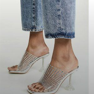 Jeffrey Campbell Embellished High-Heel Mules